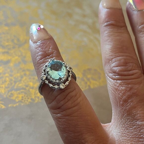 The Marina Statement Ring in Topaz and 925 sz 6 - Picture 12 of 13